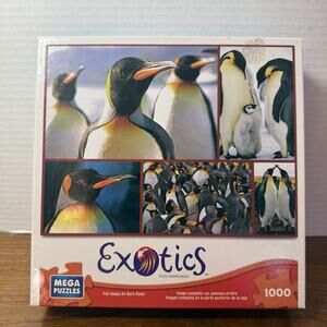 1000 Piece Jigsaw Puzzle Mega Puzzles Exotics "Penguins" 27" by 19" Complete